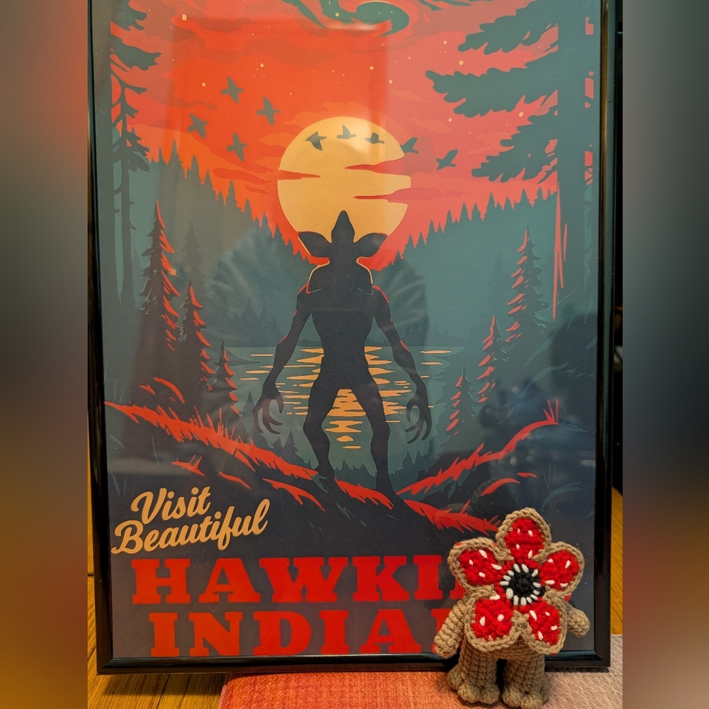 Stranger Things Graphic Wall Art Poster Print With Demagorgon Crochet